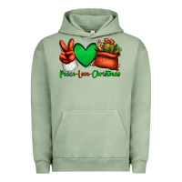 Pigment Oil Green peace love Christmas Santa Claus hand Urban Hoodie - Jasminsmagicworld