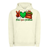 Peace Love Christmas Santa Claus Hand Urban Hoodie | Teevron