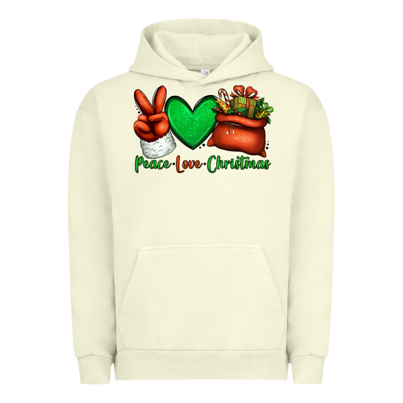 Peace Love Christmas Santa Claus Hand Urban Hoodie by Jasminsmagicworld | Teevron