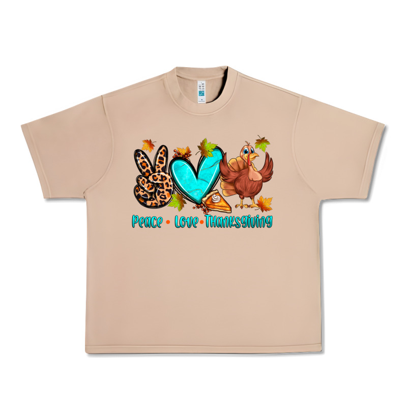 Peace Love Thanksgiving Urban Heavy Tee by Zillion Design Studio | Teevron