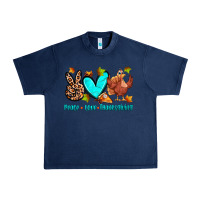 Navy peace love thanksgiving Urban Heavy Tee - Zillion Design Studio