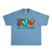 Pebble Blue peace love thanksgiving Urban Heavy Tee - Zillion Design Studio