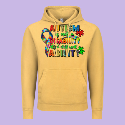 Autism Is Not A Disability Its A Different Ability Vintage Hoodie Designed By Zillion Design Studio