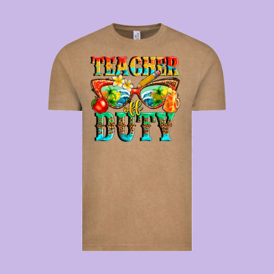 Teacher Off Duty Vintage Tee Designed By Texasbilliewilder