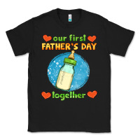 Black our first father's day together and baby bottle Classic Tee - HRA Design Shop