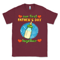 Burgundy our first father's day together and baby bottle Classic Tee - HRA Design Shop