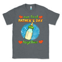 Charcoal Heather our first father's day together and baby bottle Classic Tee - HRA Design Shop