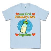 Dusty Blue our first father's day together and baby bottle Classic Tee - HRA Design Shop