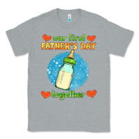 Heather Grey our first father's day together and baby bottle Classic Tee - HRA Design Shop