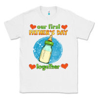 White our first father's day together and baby bottle Classic Tee - HRA Design Shop