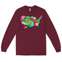 Burgundy lgbtq america map Long Sleeve Tee - HRA Design Shop