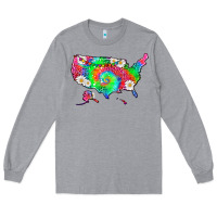Heather Grey lgbtq america map Long Sleeve Tee - HRA Design Shop