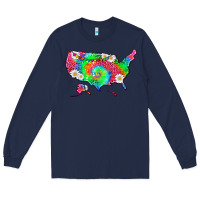 Navy lgbtq america map Long Sleeve Tee - HRA Design Shop