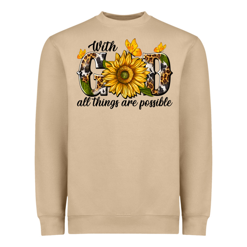 With God All Things Are Possible Heavyweight Sweatshirt by texasbilliewilder | Teevron