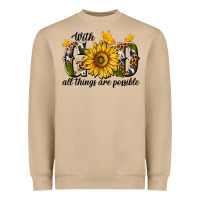 Mushroom with god all things are possible Heavyweight Sweatshirt - texasbilliewilder