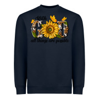 Navy with god all things are possible Heavyweight Sweatshirt - texasbilliewilder