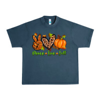 Midnight Navy peace love fall Urban Heavy Tee - Zillion Design Studio