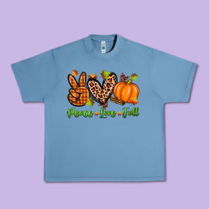 Peace Love Fall Urban Heavy Tee Designed By Zillion Design Studio