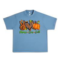 Pebble Blue peace love fall Urban Heavy Tee - Zillion Design Studio