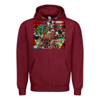 Burgundy christmas reinder Zipper Hoodie - JahusDesignShop