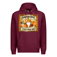 Burgundy Pumpkin Spice Everything Nice Gnome Premium Hoodie - MaliasSmallBusiness