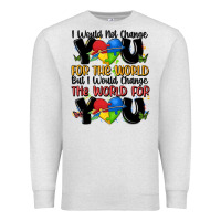 Oatmeal Heather ı would not change you autism Premium Sweatshirt - MaliasSmallBusiness