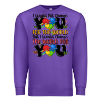 Purple ı would not change you autism Premium Sweatshirt - MaliasSmallBusiness