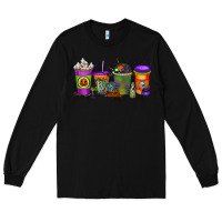 Black Halloween Coffee Drink Long Sleeve Tee - RacoonDesign