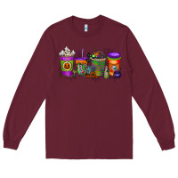 Burgundy Halloween Coffee Drink Long Sleeve Tee - RacoonDesign