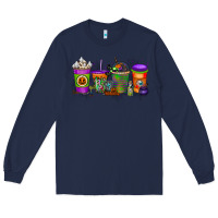 Navy Halloween Coffee Drink Long Sleeve Tee - RacoonDesign