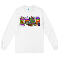 White Halloween Coffee Drink Long Sleeve Tee - RacoonDesign