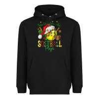 Black Santa's Favorite Softball player Heavyweight Hoodie - NancyCooperArtShop