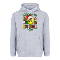 Heather Grey Santa's Favorite Softball player Heavyweight Hoodie - NancyCooperArtShop