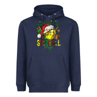 Navy Santa's Favorite Softball player Heavyweight Hoodie - NancyCooperArtShop