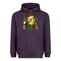 Plum Santa's Favorite Softball player Heavyweight Hoodie - NancyCooperArtShop