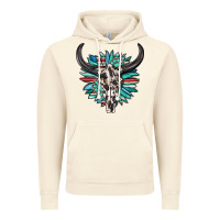 Vintage Artic western bull skull with sunflower and gemstone Vintage Hoodie - texasbilliewilder