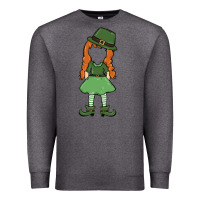 Charcoal Heather leprechaun girl faceless Premium Sweatshirt - MaliasSmallBusiness