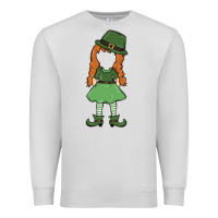 Dove Grey leprechaun girl faceless Premium Sweatshirt - MaliasSmallBusiness