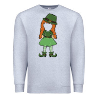 Heather Grey leprechaun girl faceless Premium Sweatshirt - MaliasSmallBusiness