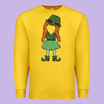 Leprechaun Girl Faceless Premium Sweatshirt Designed By Maliassmallbusiness