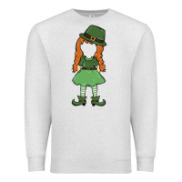Oatmeal Heather leprechaun girl faceless Premium Sweatshirt - MaliasSmallBusiness