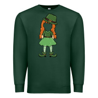 Sports Green leprechaun girl faceless Premium Sweatshirt - MaliasSmallBusiness