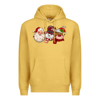 Antique Gold santa snowman reindeer Premium Hoodie - MaliasSmallBusiness