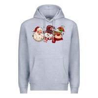 Heather Grey santa snowman reindeer Premium Hoodie - MaliasSmallBusiness