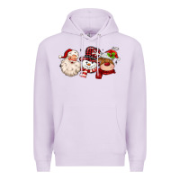 Lilac santa snowman reindeer Premium Hoodie - MaliasSmallBusiness