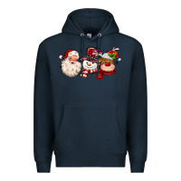 Navy santa snowman reindeer Premium Hoodie - MaliasSmallBusiness