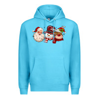 Ocean Blue santa snowman reindeer Premium Hoodie - MaliasSmallBusiness