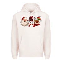 Pale Pink santa snowman reindeer Premium Hoodie - MaliasSmallBusiness