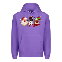 Purple santa snowman reindeer Premium Hoodie - MaliasSmallBusiness
