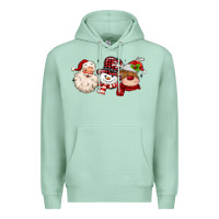 Seafoam santa snowman reindeer Premium Hoodie - MaliasSmallBusiness